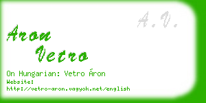 aron vetro business card